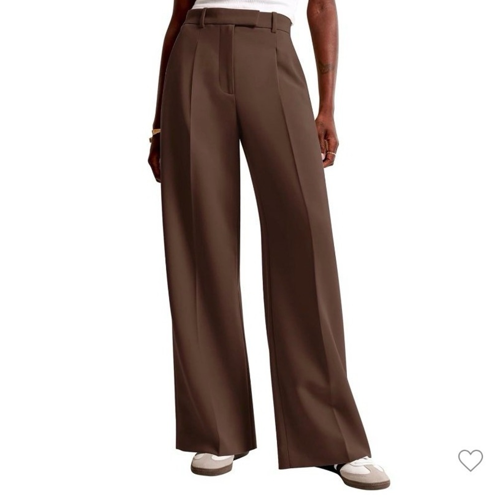 Leith Chocolate Wide-Leg Pants